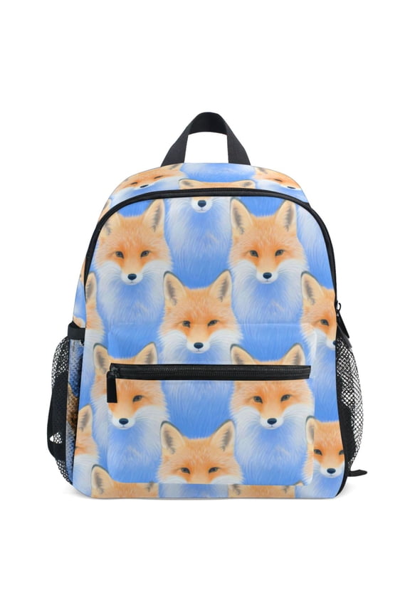Cute Fox Pattern School Backpack Student Bookbag Mini Bag