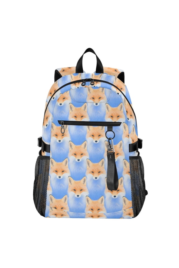 Cute Fox Pattern School Backpack Travel Laptop Bag College Bookbag Casual Daypack for Women Men