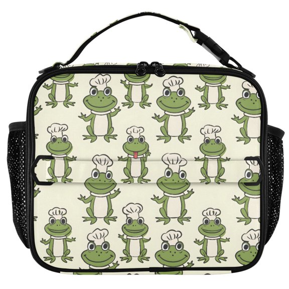 ALAZA Cute Frog Insulated Lunch Box Lunch Bag Cooler Tote with Shoulder Strap