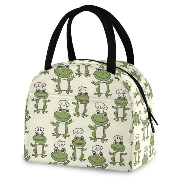 ALAZA Cute Frog Insulated Lunch Box Reusable Cooler Tote Bag Work Office Picnic
