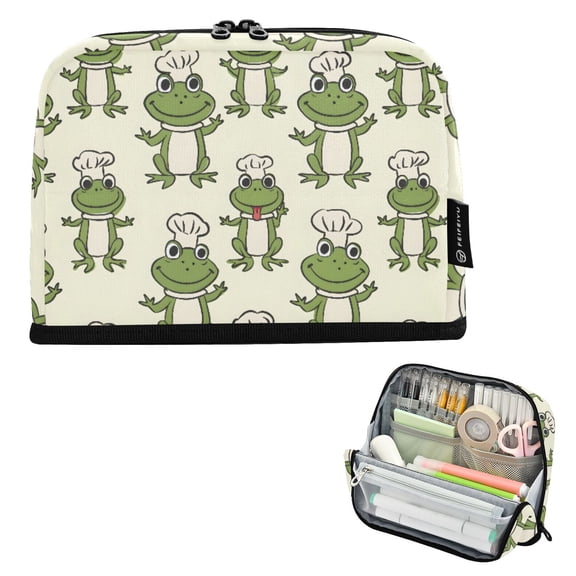 ALAZA Cute Frog Pencil Case Pen Pouch Bag Large Capacity Organizer