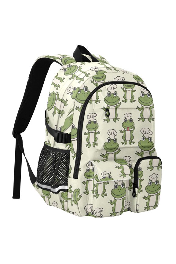 Cute Frog Print Student Backpack School Bookbag Large Laptop Daypack Travel Bag