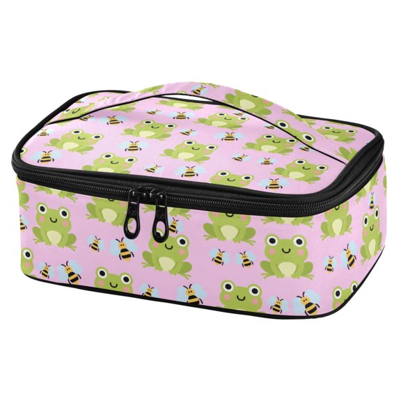 ALAZA Cute Frogs Bees Lunch Box Insulated Cooler Tote Bag Reusable School Picnic Travel Office