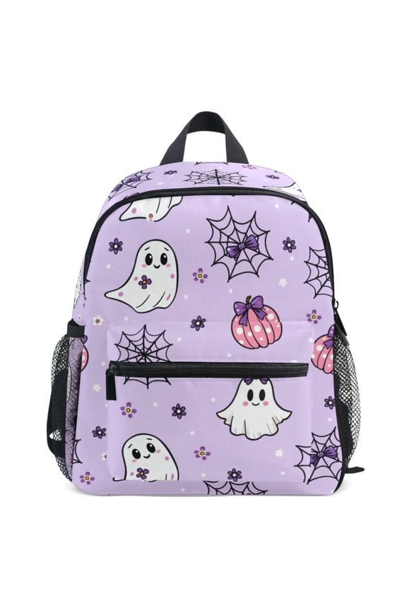 Cute Ghosts Floral Pattern School Backpack Student Bookbag Mini Bag