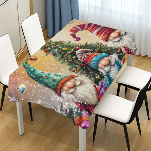 ALAZA Cute Gnomes Christmas Rectangle Tablecloth Tablecover Dinning Table Cloth 60"x60"