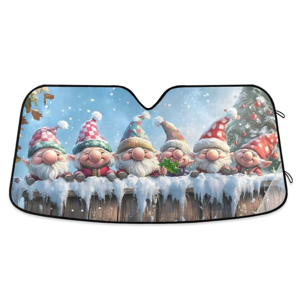 ALAZA Cute Gnomes Windshield Sun Shade Car Foldable Sun Visor Block UV Rays Protector 55"x27.6"