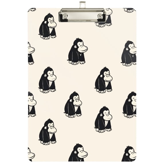 ALAZA Cute Gorilla Plastic Clipboard A4 Letter Size Decorative Clipboards for Students Women Men 12.5" x 9"