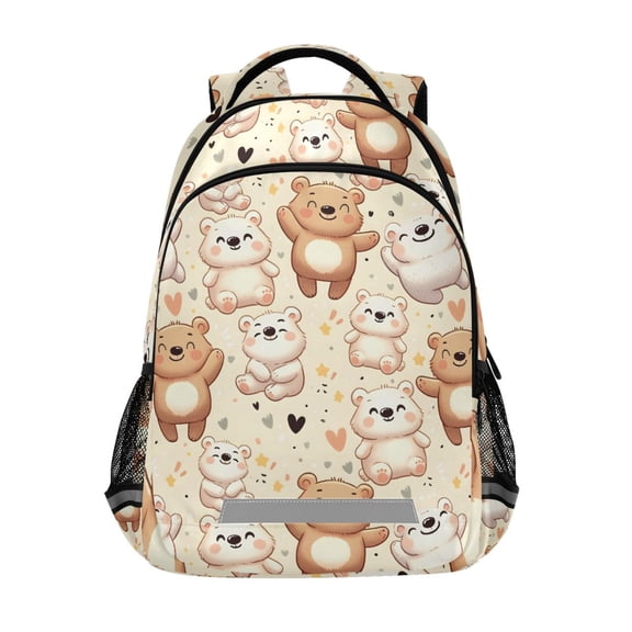 ALAZA Cute Happy Bear Backpack Elementary School Bag Bookbag Travel Rucksack