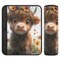 ALAZA Cute Highland Cattle Car Seat Belt Adjuster Neck Covers Shoulder Cushions Pads S
