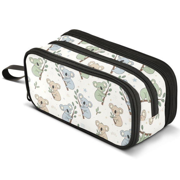 ALAZA Cute Koala Pencil Case Bag Large 3 Compartment Pen Pouch Holder Box Storage Organizer