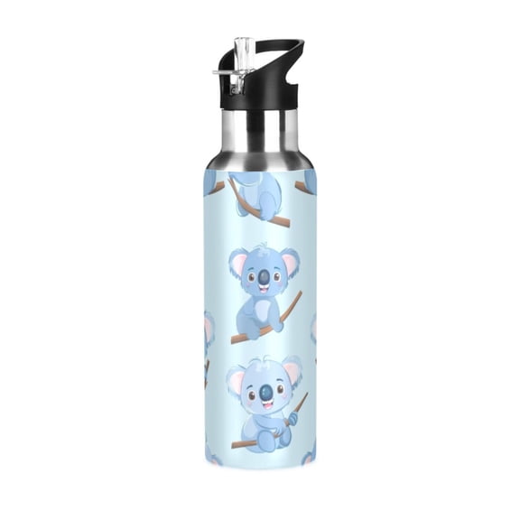 ALAZA Cute Koalas Water Bottle Insulated Flask Stainless Steel Straw Lid 20 oz