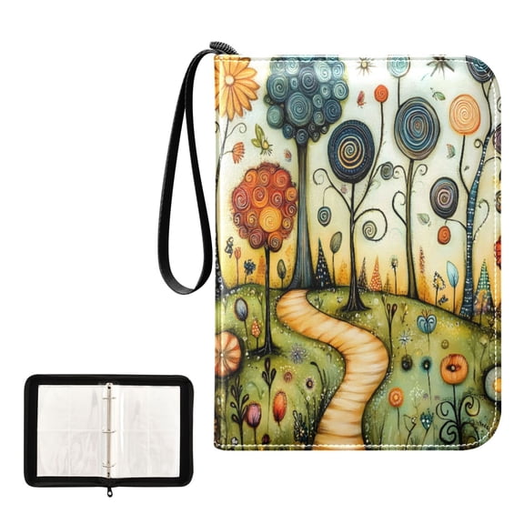 ALAZA Cute Landscape View Trading Card Binder 4 Pocket Cards Collection Album 400 Folder Holder