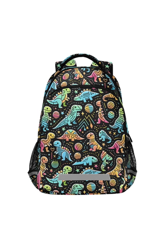 Cute Magic Line Dinosaurs Backpack Elementary School Bag Bookbag Travel Rucksack