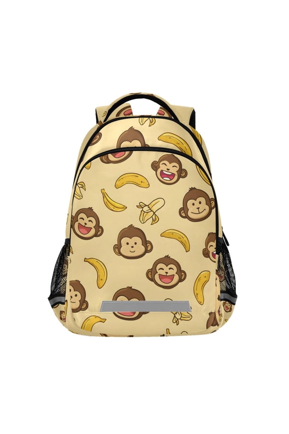 Cute Monkey Banana Backpack Elementary School Bag Bookbag Travel Rucksack
