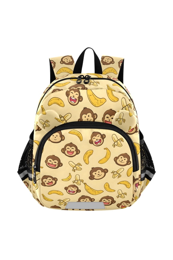 Cute Monkey Banana Mini Backpack School Bookbag Age 3-7 Medium