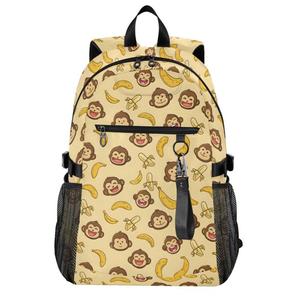 ALAZA Cute Monkey Banana Pattern School Backpack Travel Laptop Bag College Bookbag Casual Daypack for Women Men