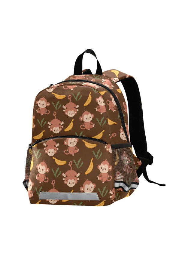 Cute Monkey Banana School Backpack Elementary Student Bookbag