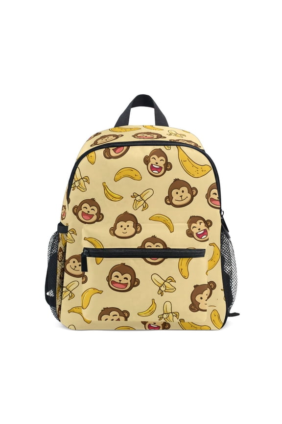 Cute Monkey Banana School Backpack Small Bookbag Mini Bags