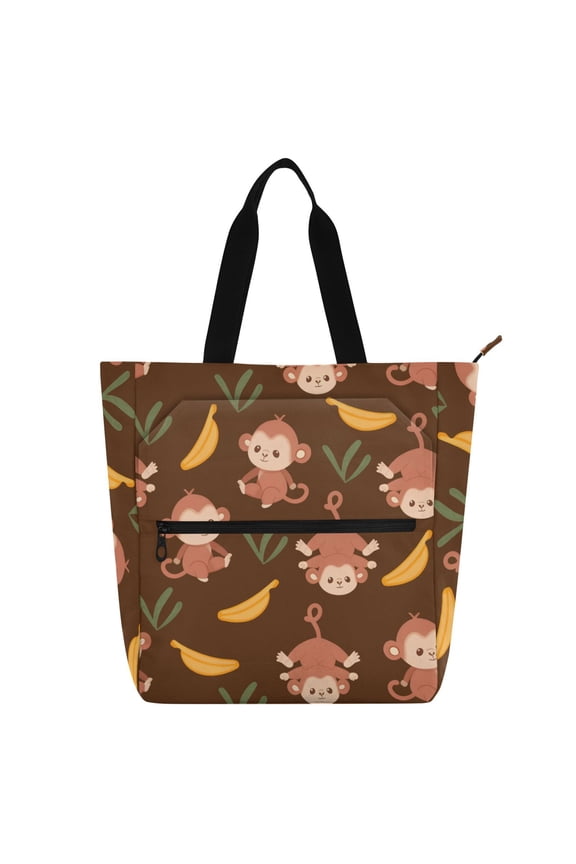 Cute Monkey Banana School Book Bag Kids Tote Bags Handbag