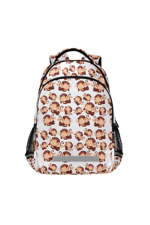 Cute Monkey Sleeping Backpack Elementary School Bag Bookbag Travel Rucksack