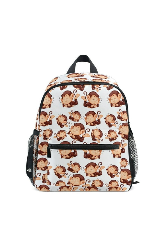 Cute Monkey Sleeping School Backpack Small Bookbag Mini Bags