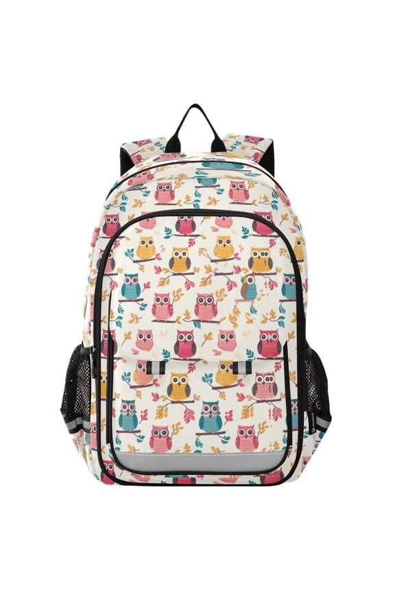 Cute Owls with Leaves Laptop Backpack Purse Travel Bag Casual School Bookbag Rucksack for Women Men