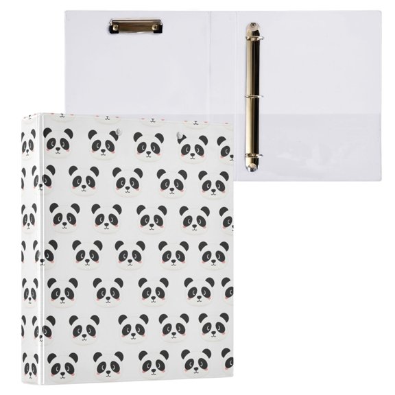 ALAZA Cute Panda Cartoon Hardcover 3 Ring Binder 1.5" D-Rings with Interior Pockets Binders School 1 PC