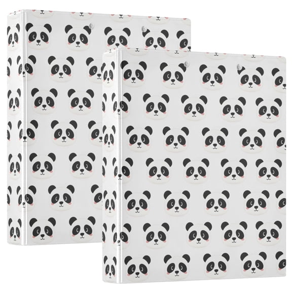 ALAZA Cute Panda Cartoon Hardcover 3 Ring Binder 1.5" D-Rings with Interior Pockets Binders School 2 PCs