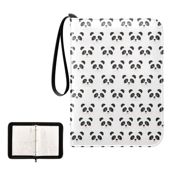 ALAZA Cute Panda Cartoon Trading Card Binder 4 Pocket Cards Collection Album 400 Folder Holder