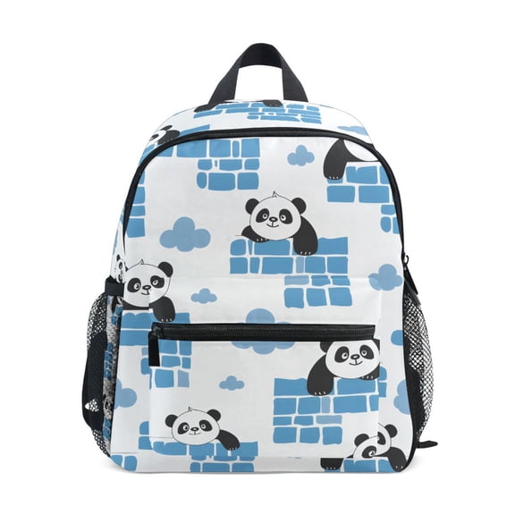 ALAZA Cute Panda and Lattice School Backpack Small Bookbag Mini Bags
