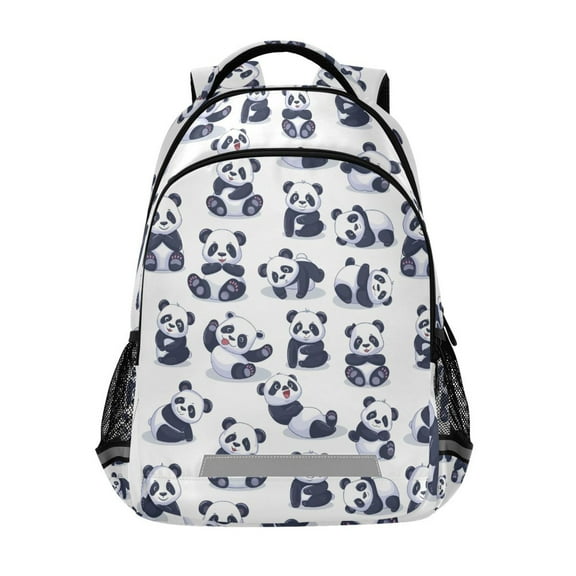 ALAZA Cute Pandas Cartoon Backpack Elementary School Bag Bookbag Travel Rucksack