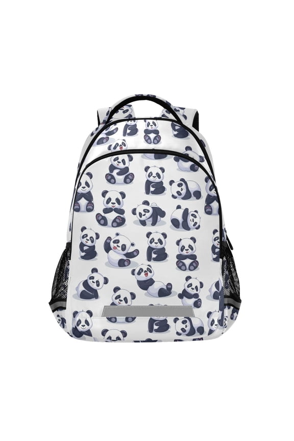 Cute Pandas Cartoon Backpack Elementary School Bag Bookbag Travel Rucksack