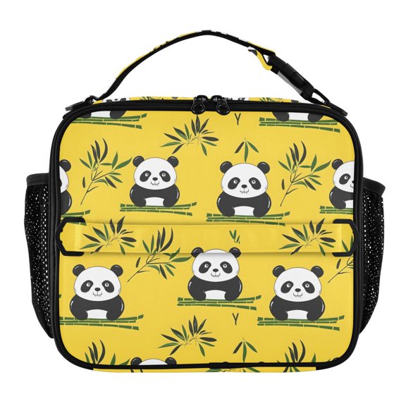 ALAZA Cute Pandas Lunch Box Insulated Lunch Bag Cooler Tote with Shoulder Strap
