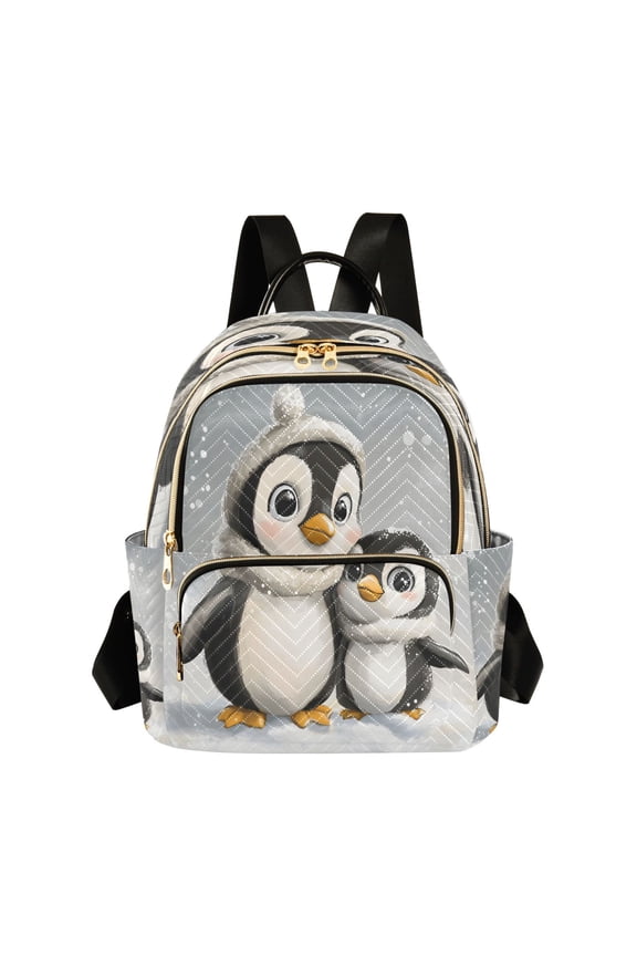 Cute Penguins Womens Travel Laptop Backpack Large Daypack Ladies Shoulder Bags M