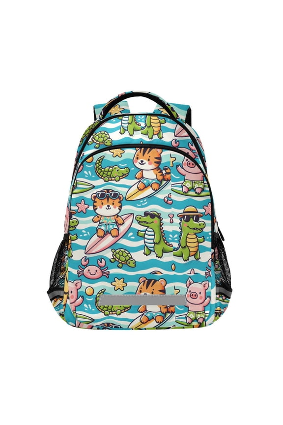 Cute Pig Crocodile Tiger Backpack Elementary School Bag Bookbag Travel Rucksack