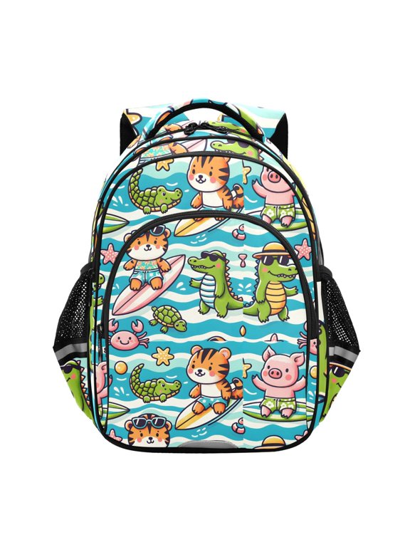 Cute Pig Crocodile Tiger School Backpack Elementary Bag Bookbag Travel Rucksack
