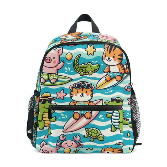 ALAZA Cute Pig Crocodile Tiger School Backpack Small Bookbag Mini Bags