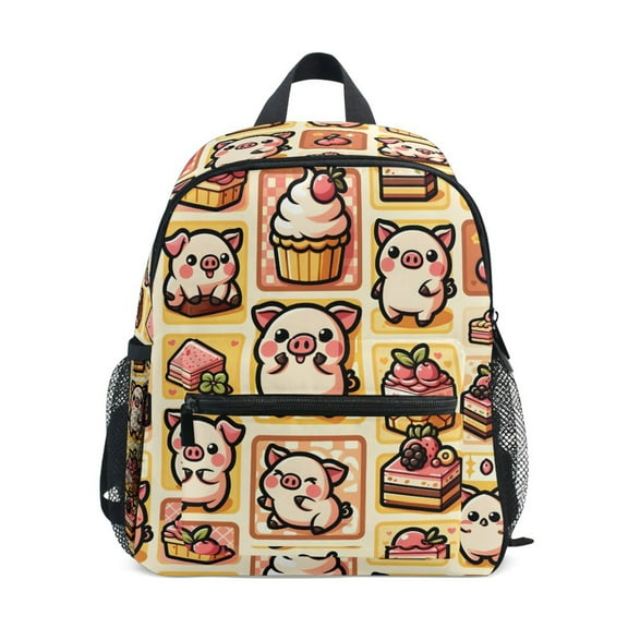 ALAZA Cute Pig and Cakes School Backpack Small Bookbag Mini Bags