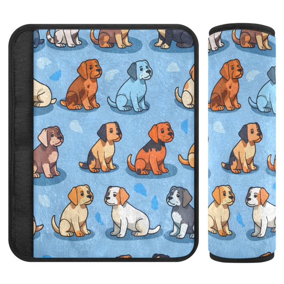 ALAZA Cute Pug Dog Car Seat Belt Adjuster Neck Covers Shoulder Cushions Pads S