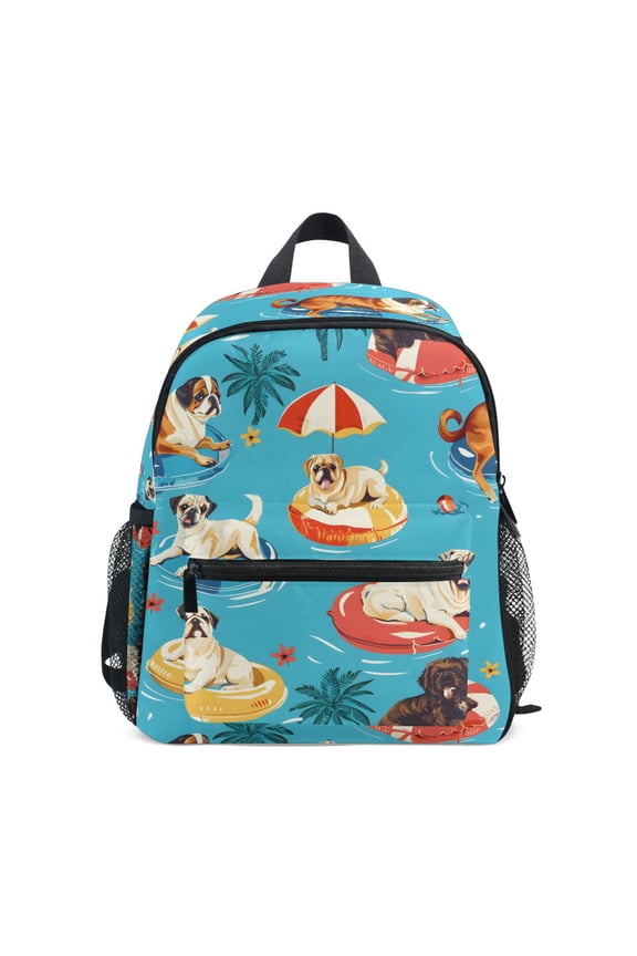 Cute Puppies Dog Tropical School Backpack Small Bookbag Mini Bags