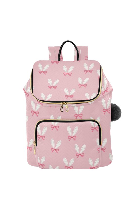 Cute Rabbit Bows Travel Backpack Laptop Bag Large Capacity Daypack