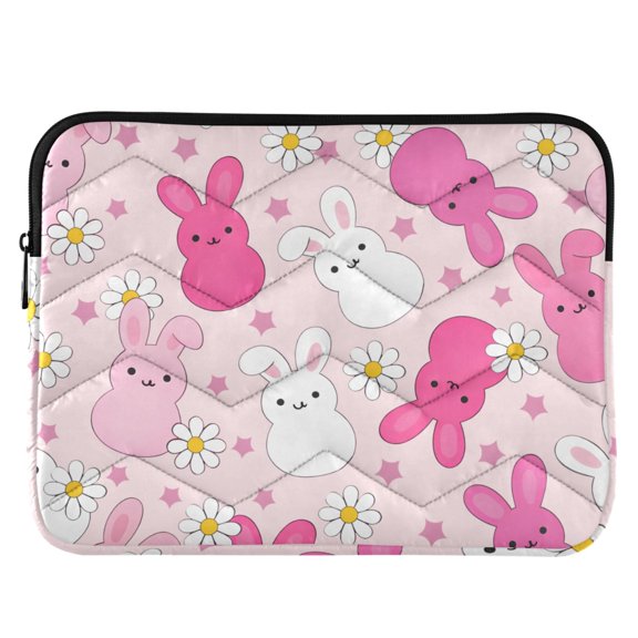 ALAZA Cute Rabbit Daisy Floral Pattern Laptop Sleeve Case for 13-14 Inch Computer Cover Bag Medium