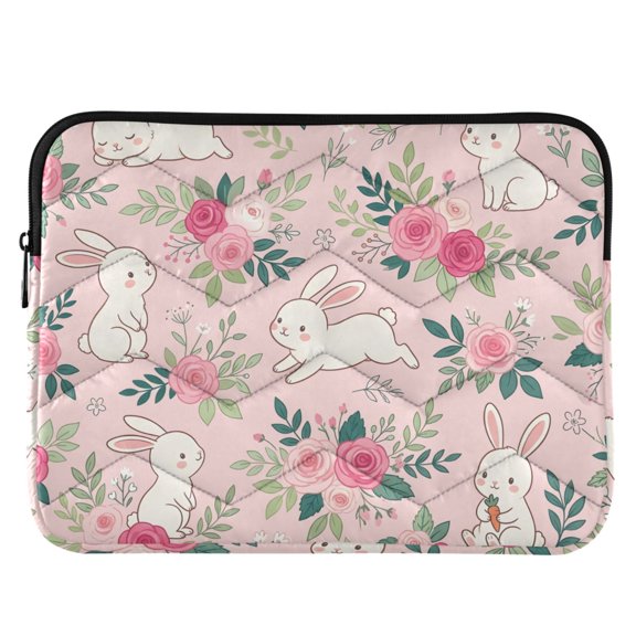 ALAZA Cute Rabbit Flowers Pattern Laptop Sleeve Case for 13-14 Inch Computer Cover Bag Medium
