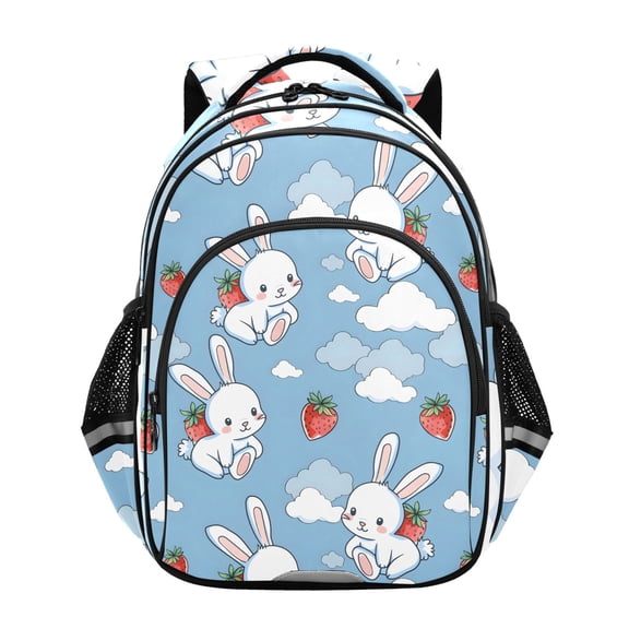 ALAZA Cute Rabbit Strawberry School Backpack Elementary Bag Bookbag Travel Rucksack