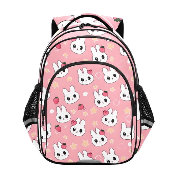ALAZA Cute Rabbit Strawberry School Backpack Elementary Bag Bookbag Travel Rucksack
