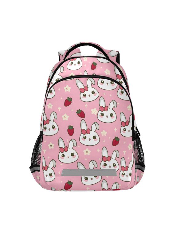 Cute Rabbit Strawberry Star Backpack Elementary School Bag Bookbag Travel Rucksack