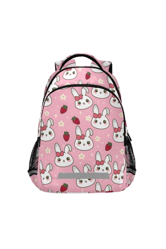 Cute Rabbit Strawberry Star Backpack Elementary School Bag Bookbag Travel Rucksack