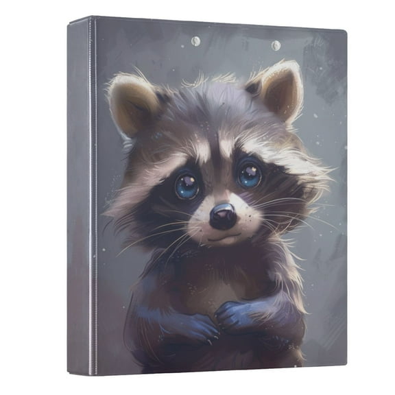 ALAZA Cute Raccoon Baby Animal 3 Ring Binder 1.5 Inch Three Ring Office Binders w/ clipboard & 3 pockets, Hold 200 Sheets, 1 pc