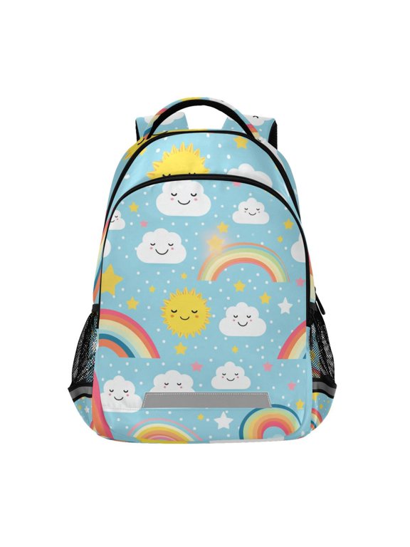 Cute Rainbow Clouds Backpack Elementary School Bag Bookbag Travel Rucksack