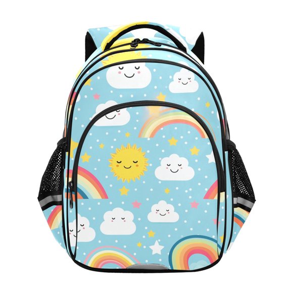 ALAZA Cute Rainbow Clouds School Backpack Elementary Bag Bookbag Travel Rucksack